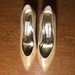 VTG Maserati Champagne Sequins Covered High Heels